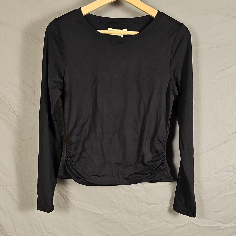 Qinsen‎ Black Long Sleeve Fitted Top